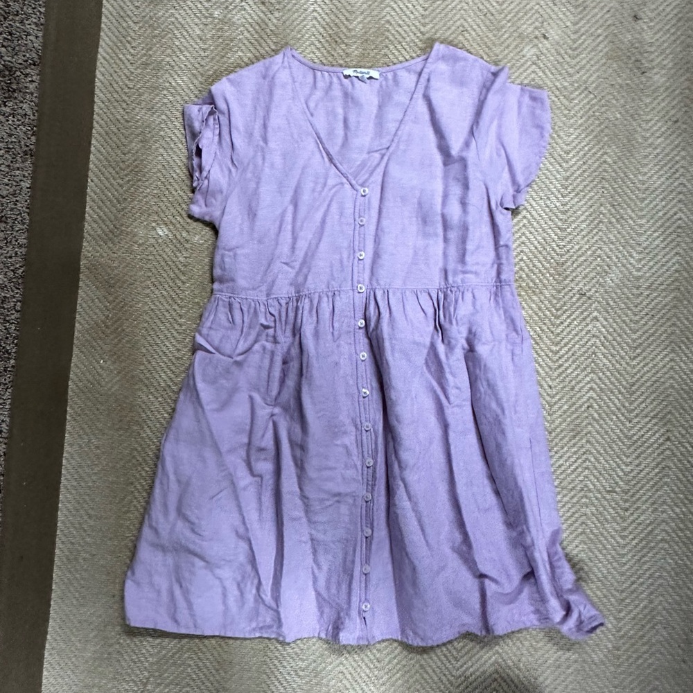 Madewell lavender linen mini-dress